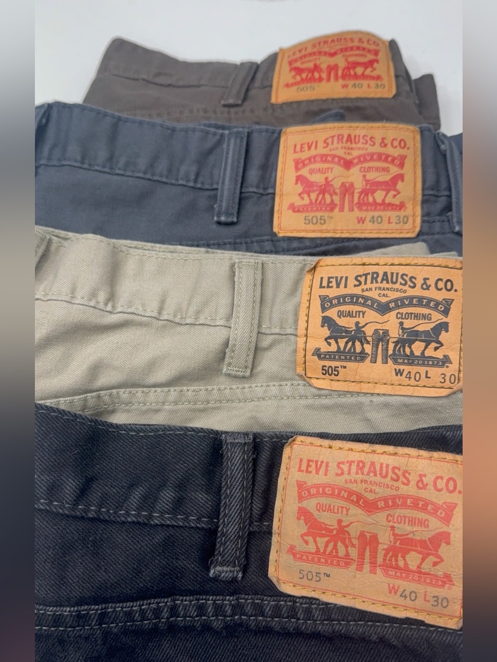 Levi's 505 Men's Straight Legged Jeans - Black, Khaki, Grey, Brown - Picture 2 of 11